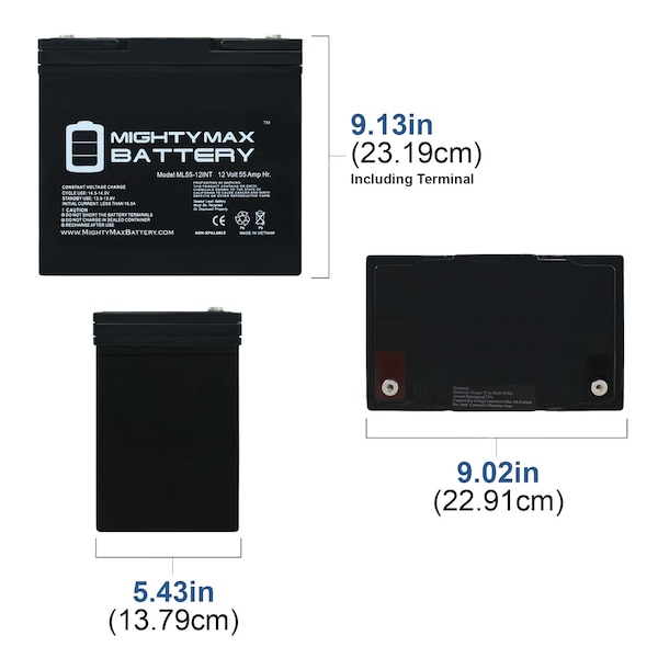 12V 55AH INT Battery Replacement For ExpertPower EXP12500